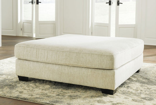 Rawcliffe - Oversized Accent Ottoman - Parchment Accent Ottomans by Signature Design by Ashley® - Walls Furniture & Mattress