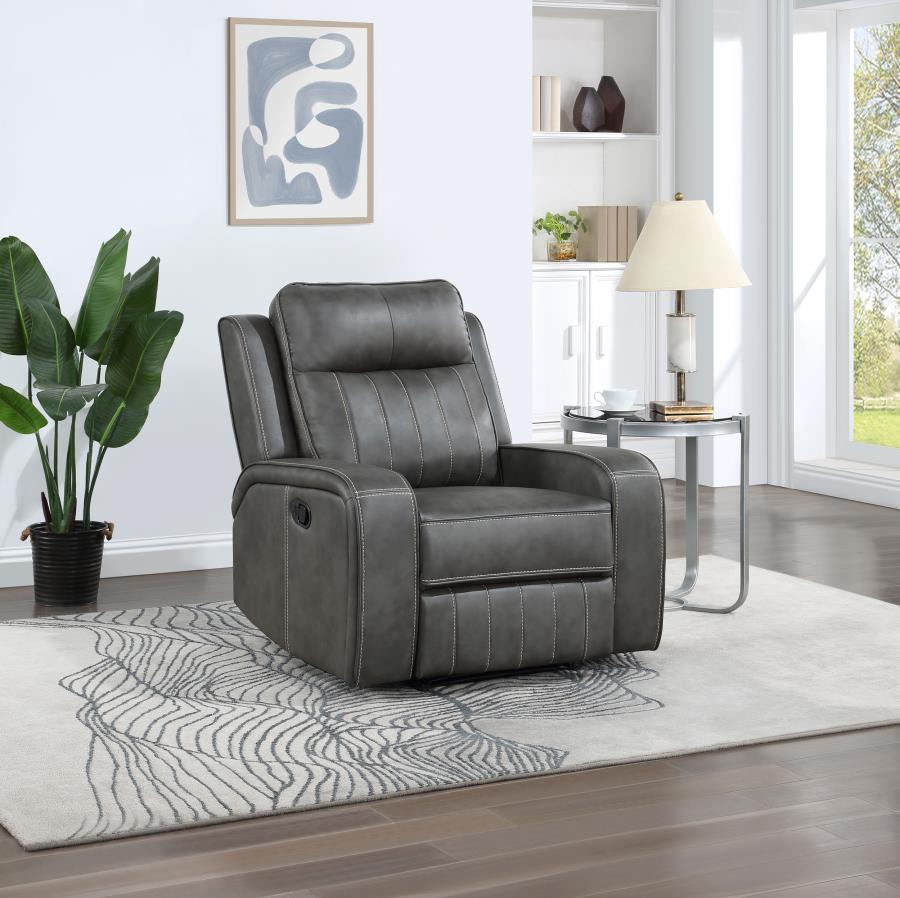 Raelynn - Upholstered Track Arm Recliner Reclining Chairs by Coaster Fine Furniture - Walls Furniture & Mattress