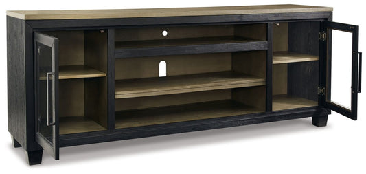 Foyland - XL TV Stand w/Fireplace Option - Black / Brown TV Stands by Signature Design by Ashley® - Walls Furniture & Mattress