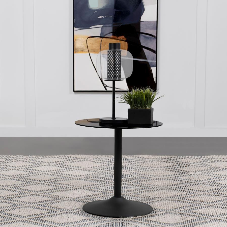 Ganso - Round Metal Coffee Table With Tempered Glass Top End Tables by Coaster Fine Furniture - Walls Furniture & Mattress