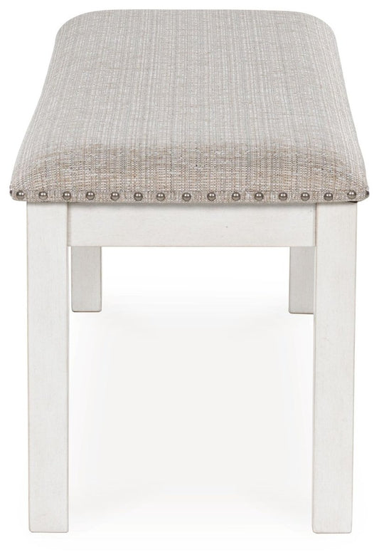 Robbinsdale - Large Upholstered Dining Room Bench - Antique White Upholstered Benches by Signature Design by Ashley® - Walls Furniture & Mattress