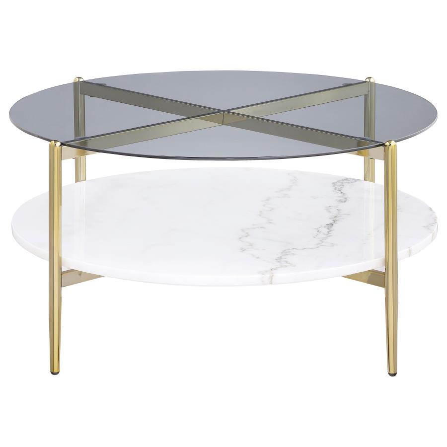 Jonelle - Round Glass Top Table End Tables by CoasterEveryday - Walls Furniture & Mattress