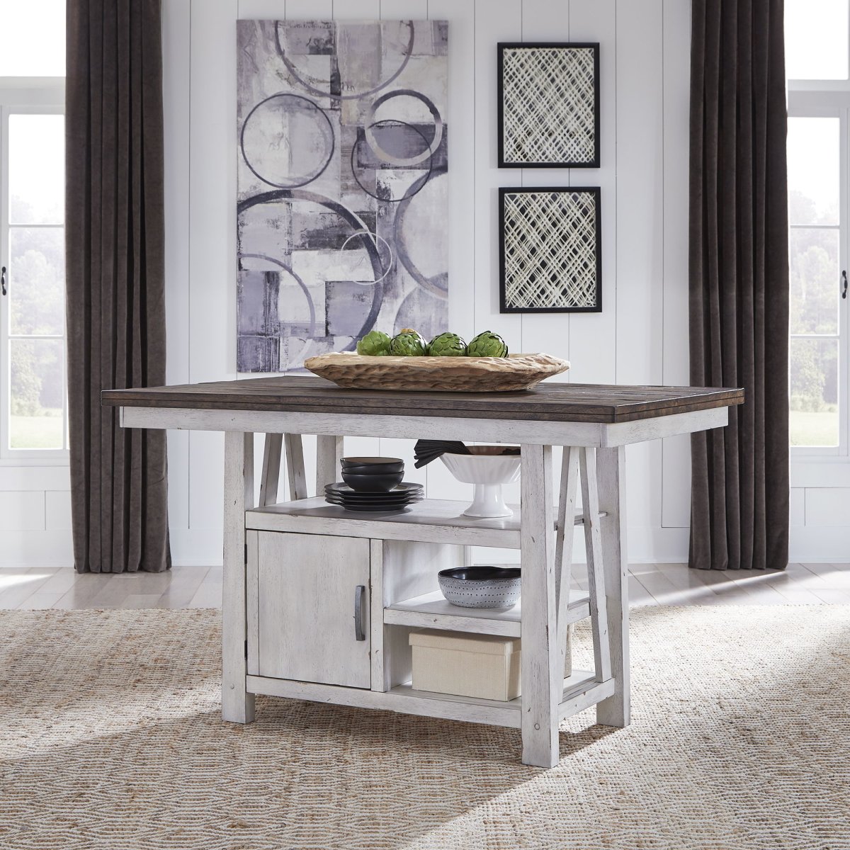 Farmhouse - 5 Piece Gathering Table Set - White 5 Piece Dining Room Sets by Liberty Furniture - Walls Furniture & Mattress