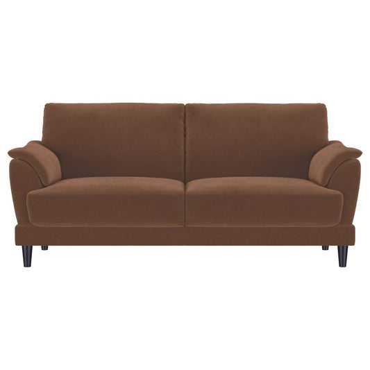 Selma - 2 Piece Velvet Upholstered Crescent Arm Sofa Set - Rust Stationary Sofas & Loveseats by Coaster Fine Furniture - Walls Furniture & Mattress