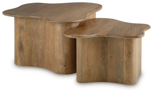 Abeford - Brown - Accent Cocktail Table (Set of 2) Table Sets by Signature Design by Ashley® - Walls Furniture & Mattress