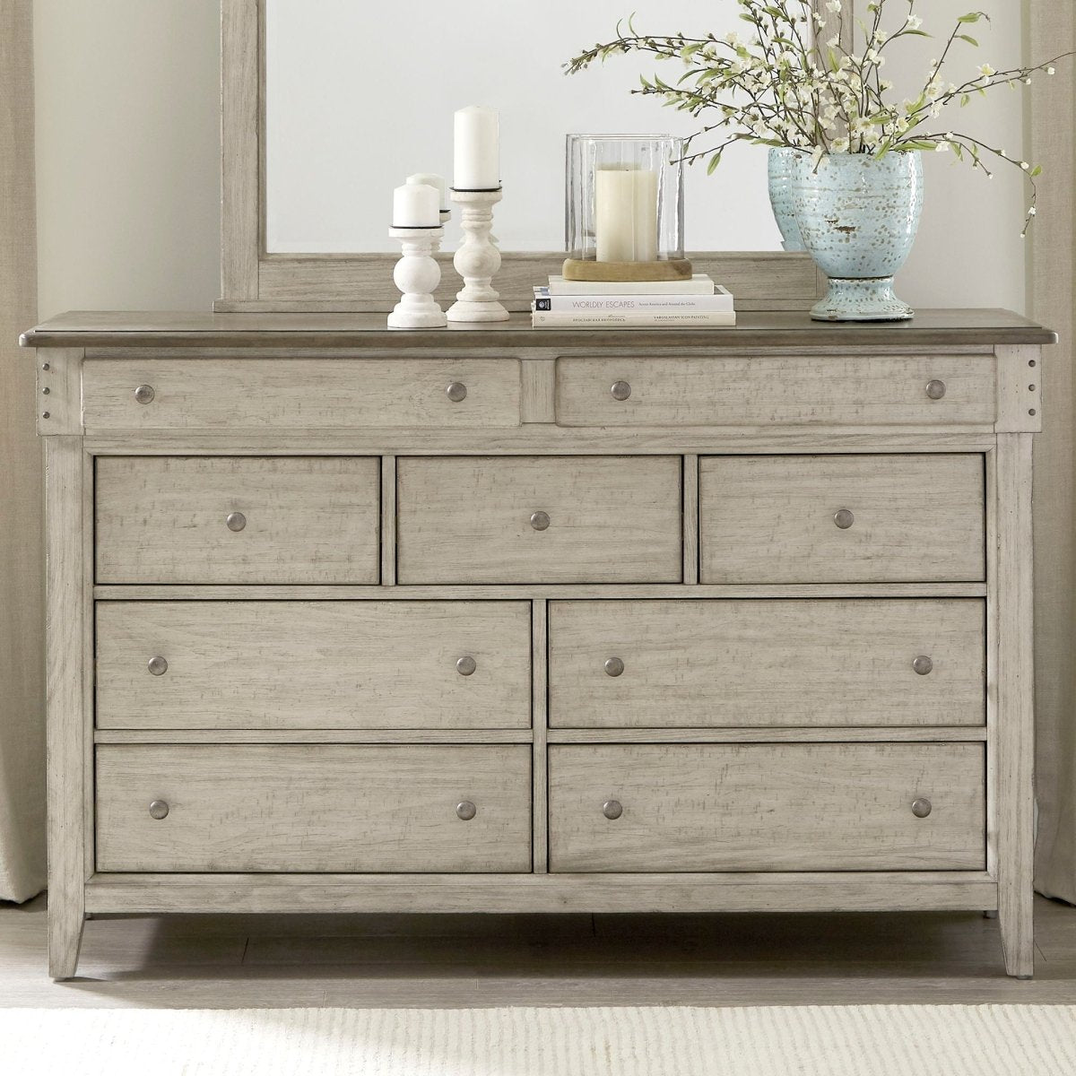Ivy Hollow - 9 Drawer Dresser - White Dressers by Liberty Furniture - Walls Furniture & Mattress