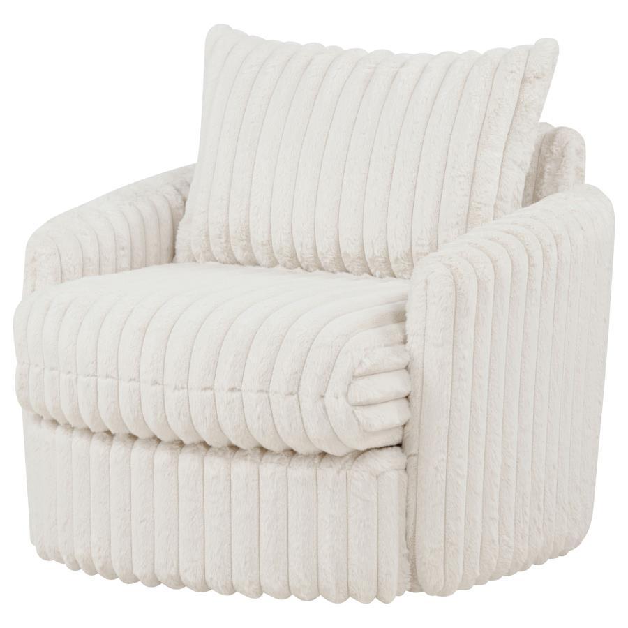 Sarco - Corduroy Upholstered Swivel Accent Arm Chair Swivel Chairs by Coaster Fine Furniture - Walls Furniture & Mattress