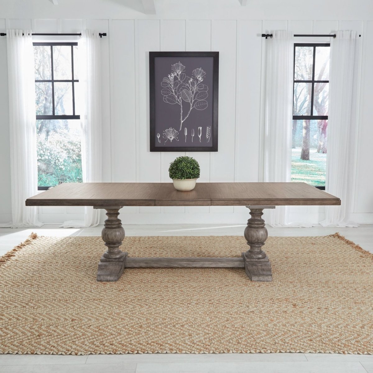 River Place - Trestle Table - Gray Dining Tables by Liberty Furniture - Walls Furniture & Mattress