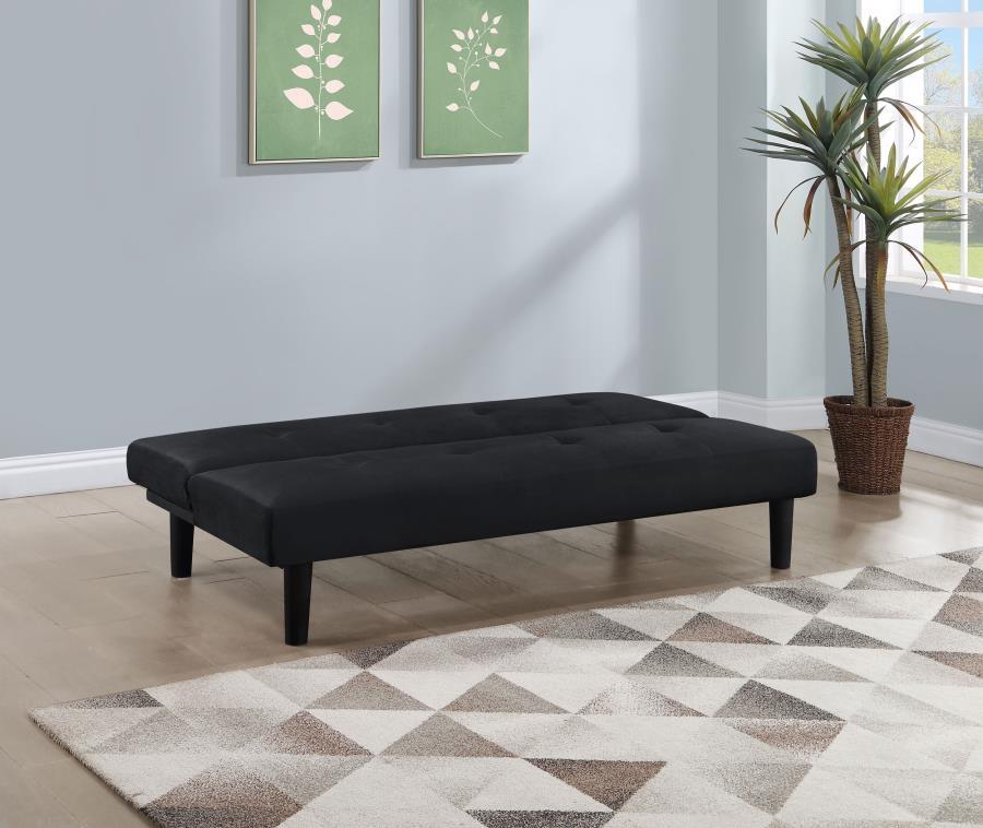 Stanford - Upholstered Tufted Convertible Sofa Bed - Black Futon Sofas by Coaster Fine Furniture - Walls Furniture & Mattress