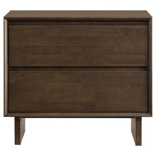 Glenwood - 2 - Drawer Nightstand Bedside Table - Warm Brown Accent Nightstands by Coaster Fine Furniture - Walls Furniture & Mattress