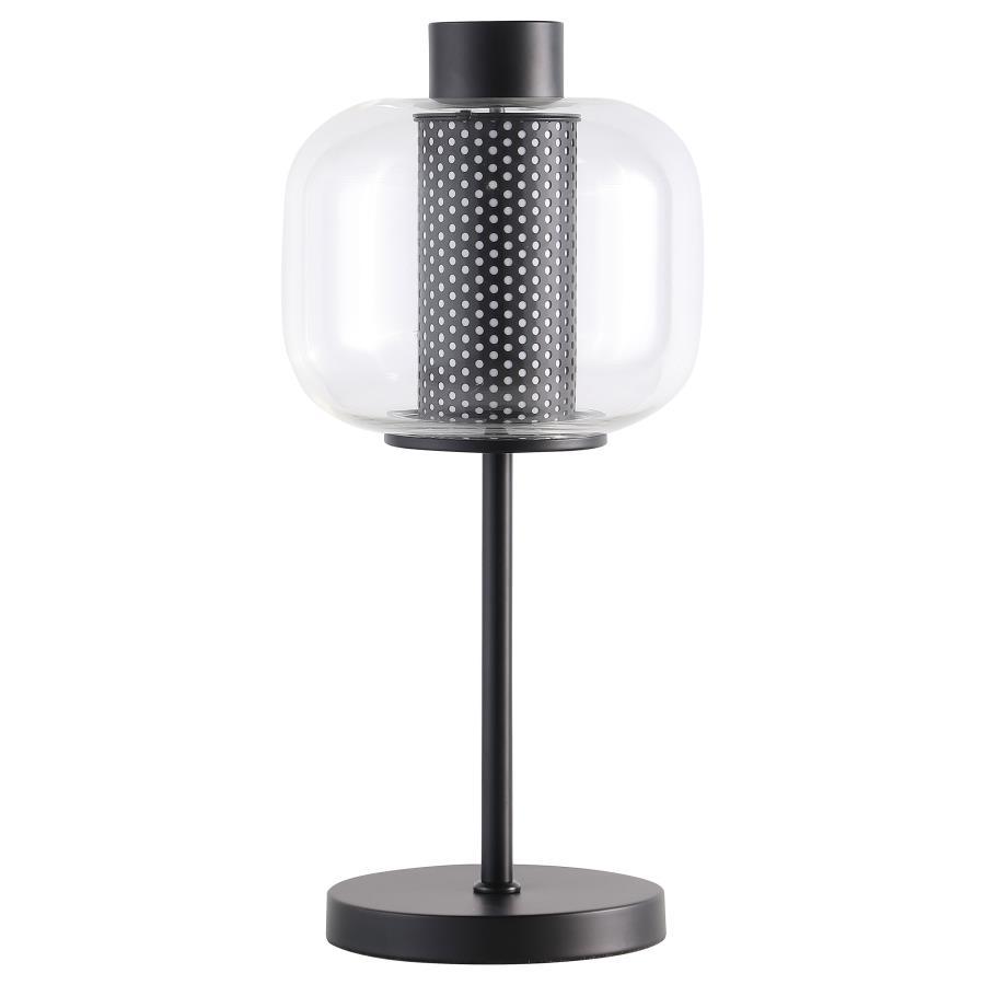 Ingrid - Glass Shade Bedside Table Lamp - Black Table Lamps by Coaster Fine Furniture - Walls Furniture & Mattress