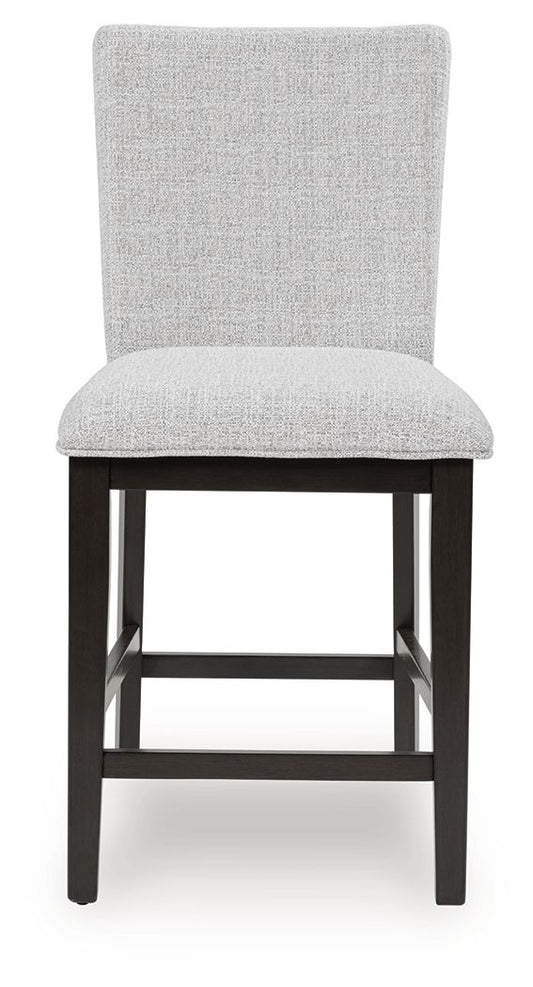 Neymorton - Upholstered Barstool (Set of 2) - Dark Grayish Brown Stool Sets by Signature Design by Ashley® - Walls Furniture & Mattress