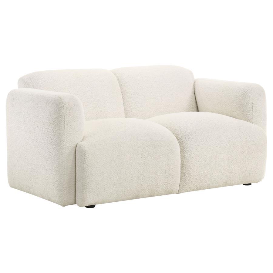Dorset - Fabric Upholstered Round Track Arm Loveseat Stationary Loveseats by Coaster Fine Furniture - Walls Furniture & Mattress