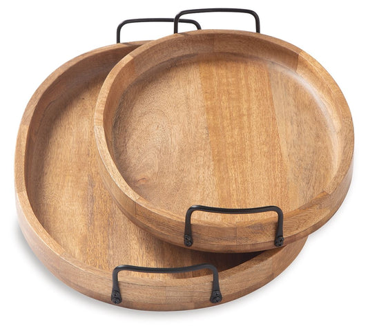 Jocelyne - Tray Set (Set of 2) - Brown / Black Trays by Signature Design by Ashley® - Walls Furniture & Mattress