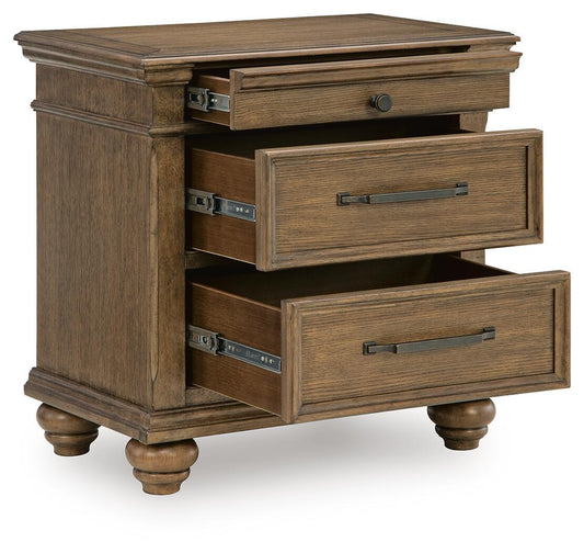 Karallin - Three Drawer Night Stand - Medium Brown Accent Nightstands by Signature Design by Ashley® - Walls Furniture & Mattress