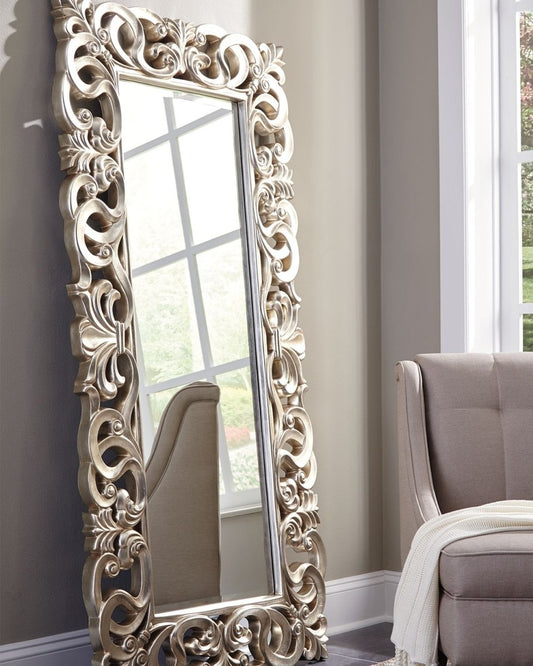 Lucia - Floor Mirror - Antique Silver Finish Floor Mirrors by Signature Design by Ashley® - Walls Furniture & Mattress