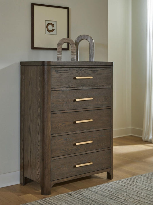 Radkin - Five Drawer Chest - Burnished Brown Accent Chests by Signature Design by Ashley® - Walls Furniture & Mattress