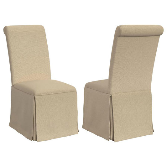 Shawna - Upholstered Skirted Dining Chair (Set of 2) Chair Sets by Coaster Fine Furniture - Walls Furniture & Mattress