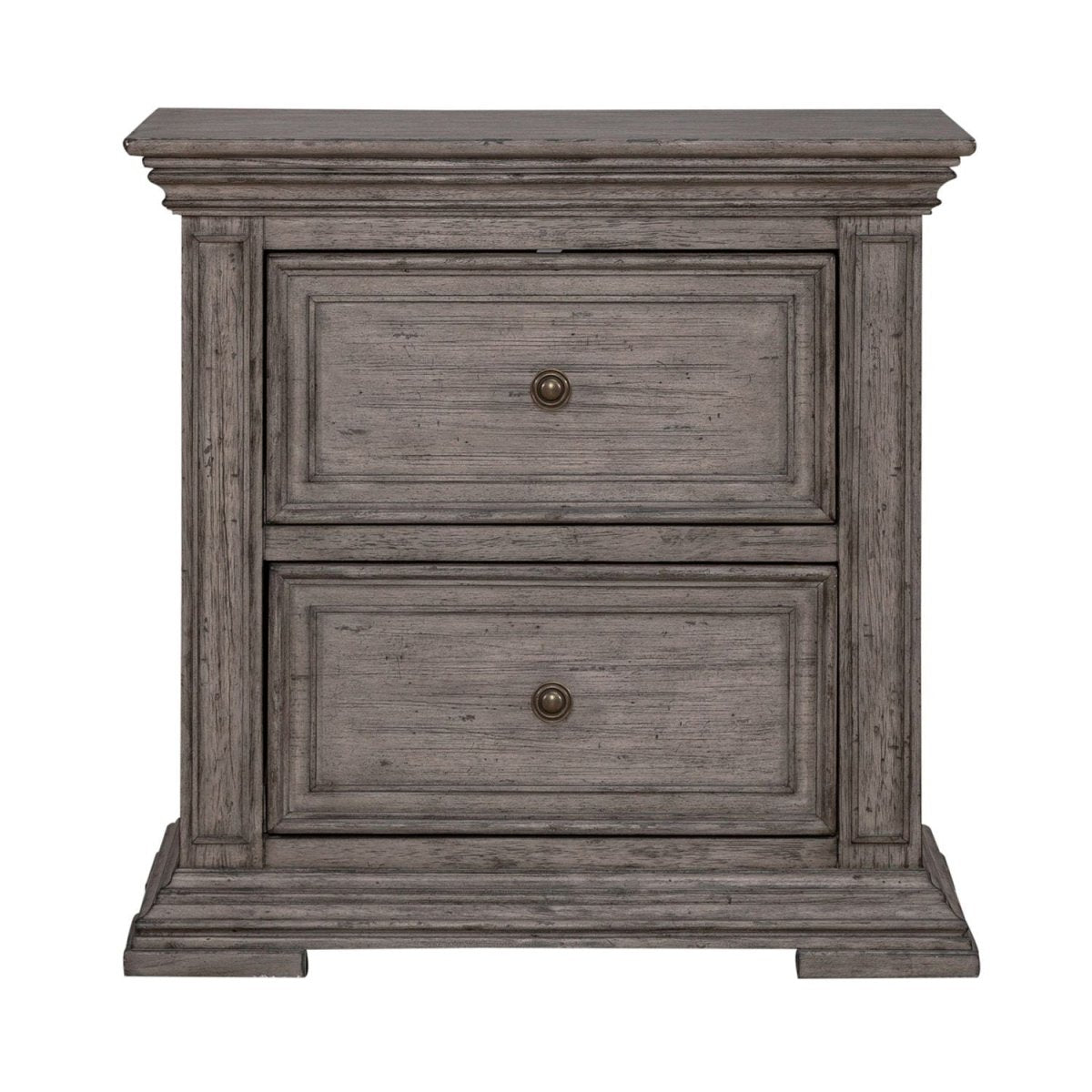 Big Valley - 2 Drawer Night Stand w/ Charging Station Nightstands w/ Charging Stations by Liberty Furniture - Walls Furniture & Mattress