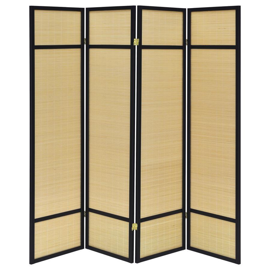 Pearce - 4 - Panel Bamboo Room Divider Folding Screen - Natural Room Dividers by Coaster Fine Furniture - Walls Furniture & Mattress