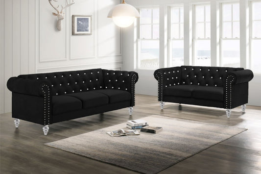 Emma Crystal - Sofa & Loveseat Stationary Sofas & Loveseats by New Classic - Walls Furniture & Mattress