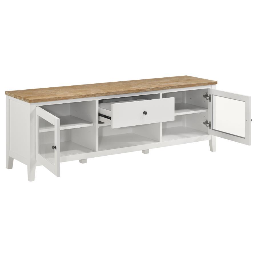 Hollis - 2 Door Wood TV Stand With Drawer - Brown And White TV Stands by Coaster Fine Furniture - Walls Furniture & Mattress