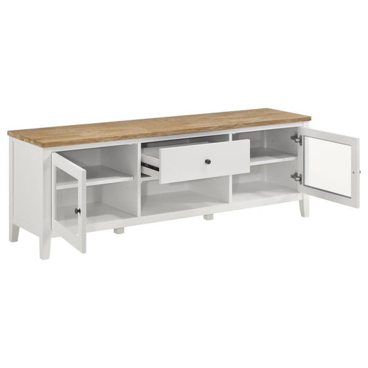 Hollis - 2 Door Wood TV Stand With Drawer - Brown And White TV Stands by Coaster Fine Furniture - Walls Furniture & Mattress