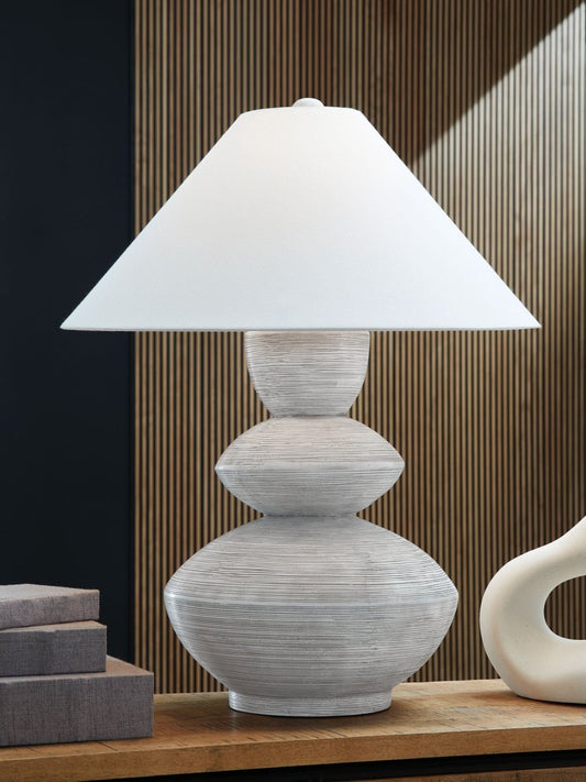 Brickdon - Poly Table Lamp - Distressed White Table Lamps by Signature Design by Ashley® - Walls Furniture & Mattress