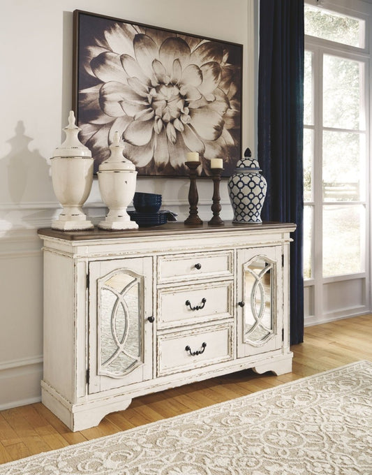 Realyn - Dining Room Server - Chipped White Servers by Signature Design by Ashley® - Walls Furniture & Mattress