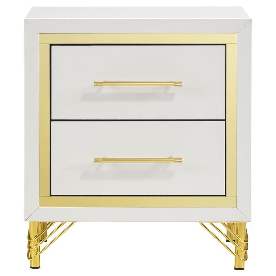 Lucia - 2 - Drawer Nightstand - White Accent Nightstands by Coaster Fine Furniture - Walls Furniture & Mattress