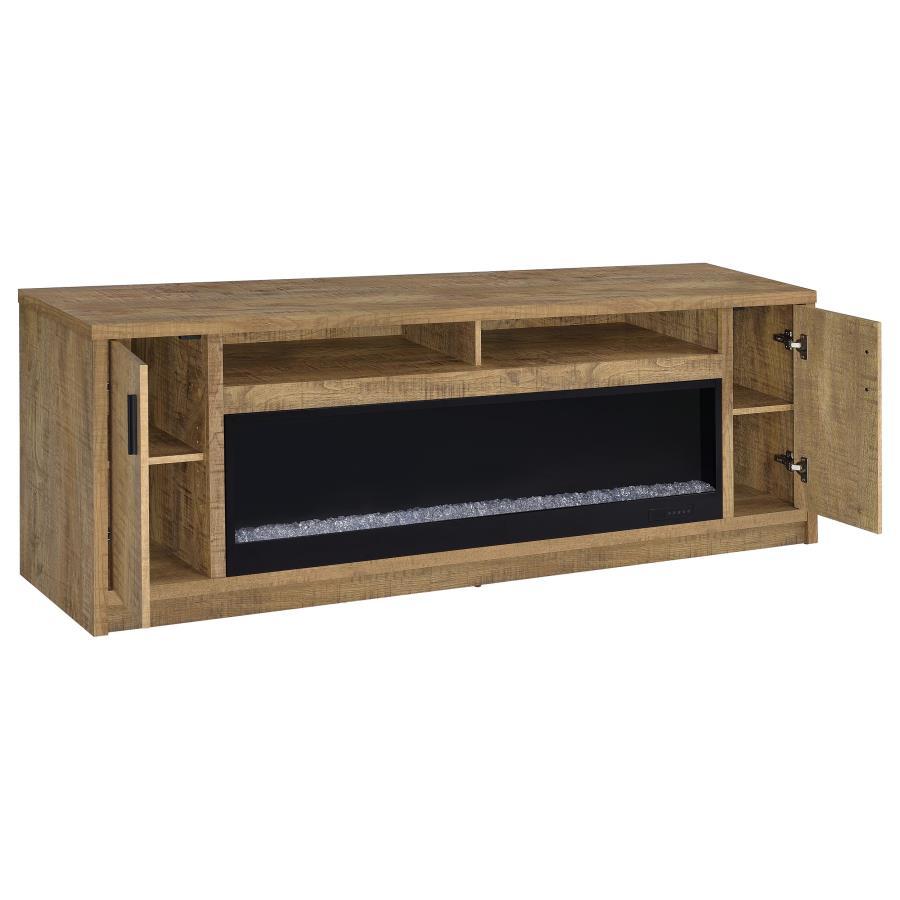 Eddy - 79" 2 - Door TV Stand Fireplace Media Console - Mango Fireplace TV Stands by Coaster Fine Furniture - Walls Furniture & Mattress