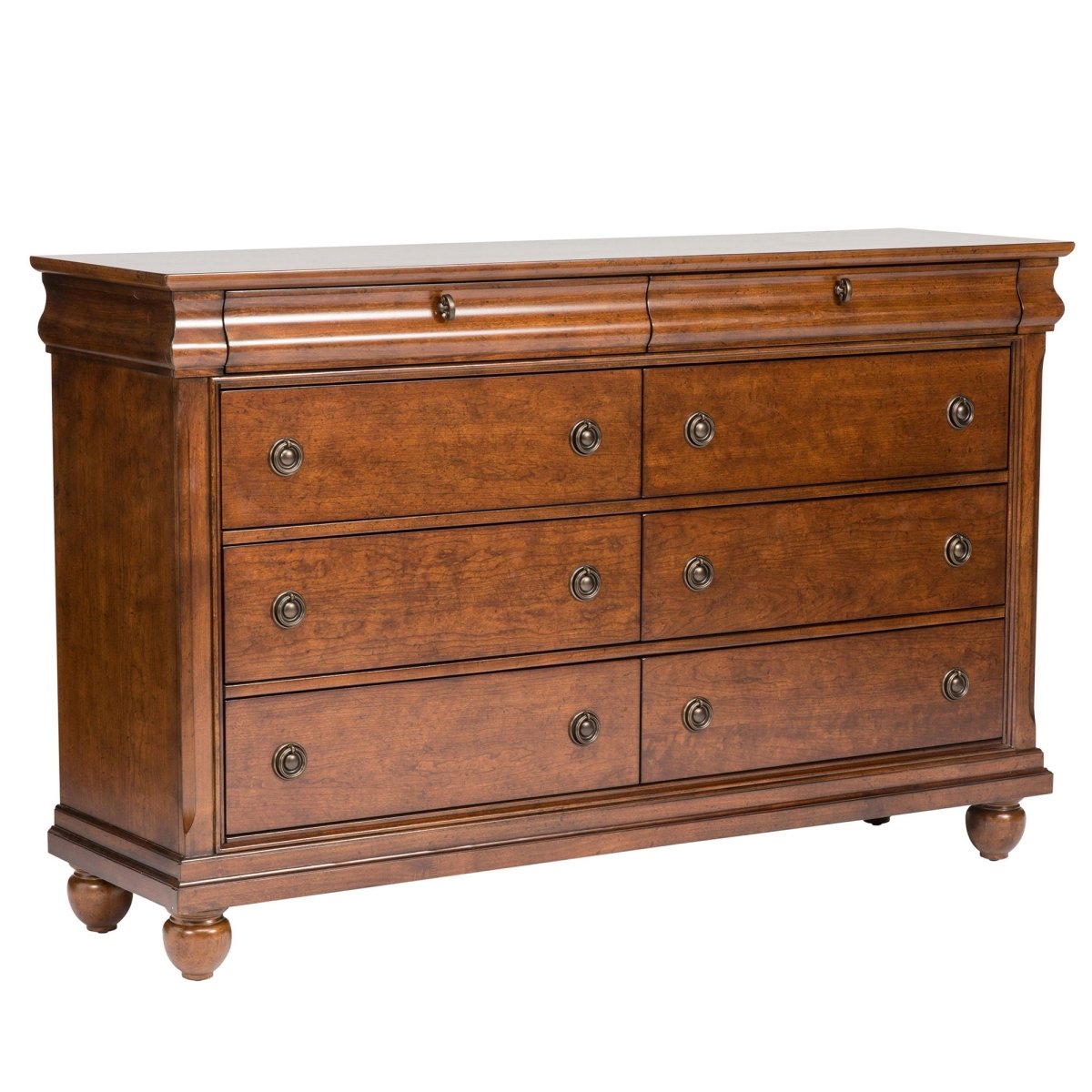 Rustic Traditions - 8 Drawer Dresser - Dark Brown Dressers by Liberty Furniture - Walls Furniture & Mattress