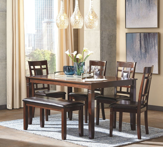 Bennox - Dining Room Table Set (Set of 6) - Brown 6 Piece Dining Room Sets by Signature Design by Ashley® - Walls Furniture & Mattress