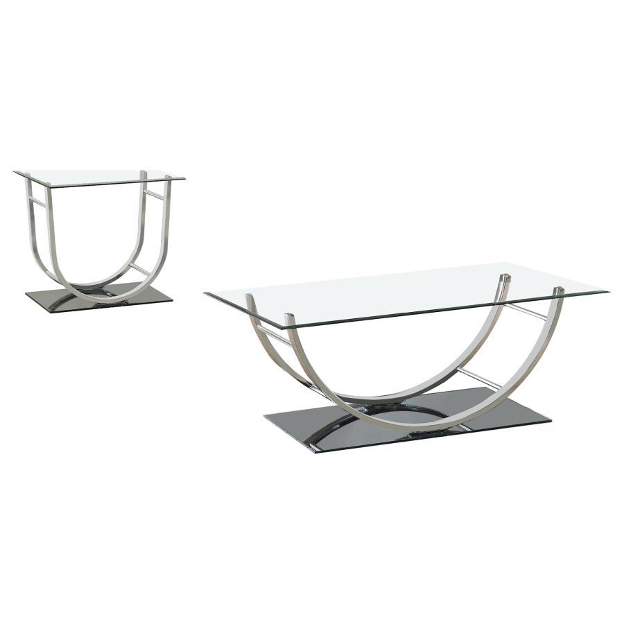 Danville - Glass Top Coffee Table Set Table Sets by Coaster Fine Furniture - Walls Furniture & Mattress