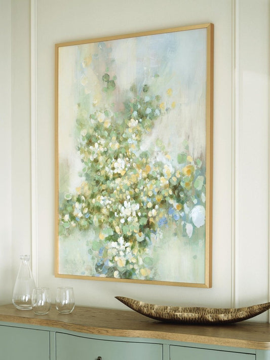 Reedster - Wall Art - Green / Blue / Yellow Canvas Art by Signature Design by Ashley® - Walls Furniture & Mattress