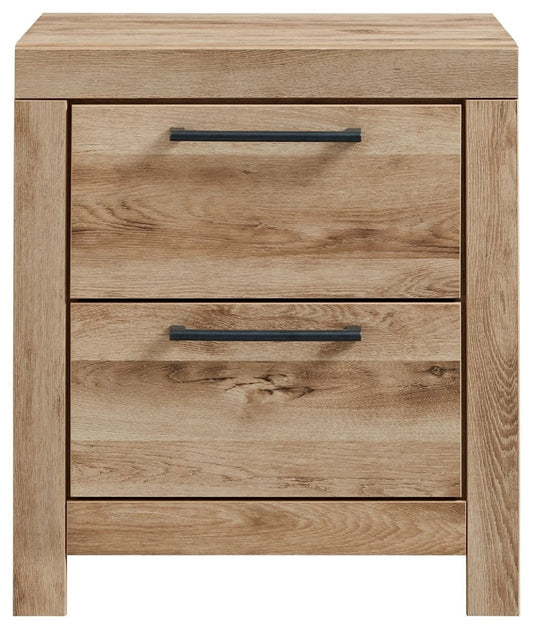Hyanna - Two Drawer Night Stand - Tan Brown Nightstands w/ Charging Stations by Signature Design by Ashley® - Walls Furniture & Mattress