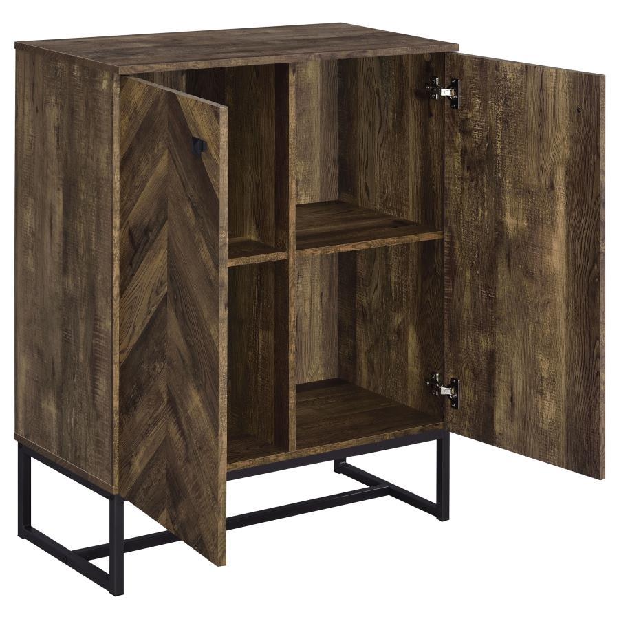 Carolyn - 2 Door Engineered Accent Wood Cabinet - Rustic Oak Accent Cabinets by CoasterEveryday - Walls Furniture & Mattress