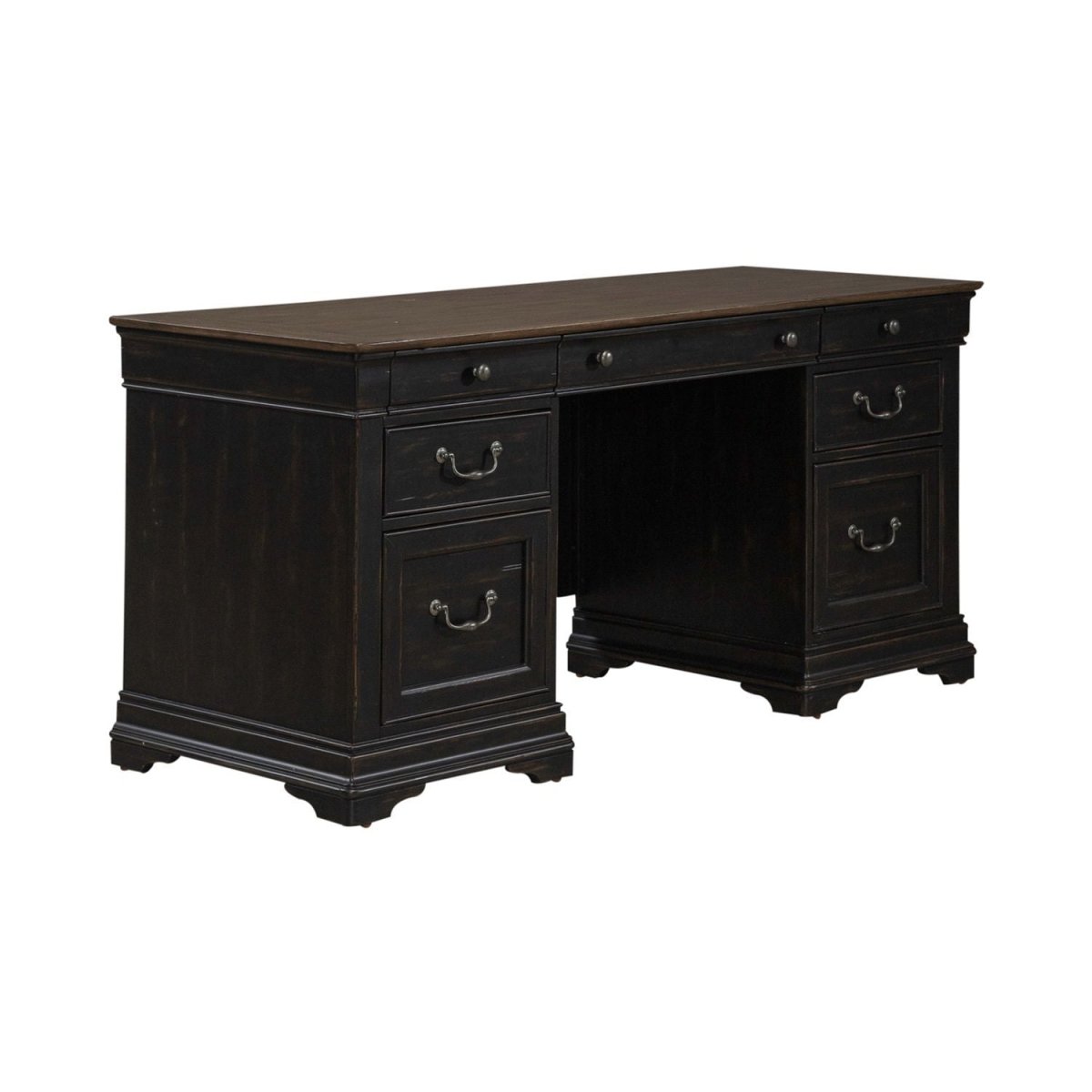Meritage - Jr Executive Credenza - Black Credenzas by Liberty Furniture - Walls Furniture & Mattress