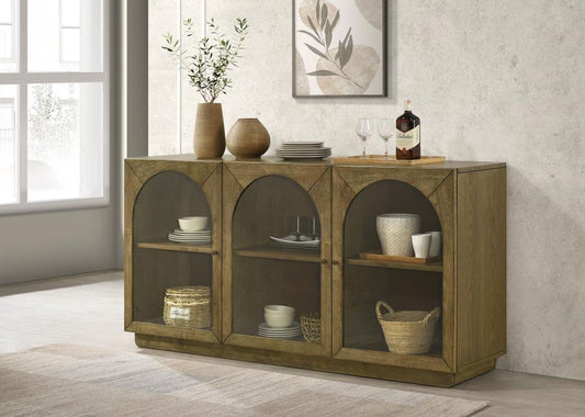 Castlewood - Dining Sideboard Buffet Server - Brown Oak Servers by Coaster Fine Furniture - Walls Furniture & Mattress