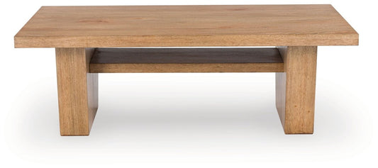 Kristiland - Rectangular Cocktail Table - Light Brown Cocktail Tables by Signature Design by Ashley® - Walls Furniture & Mattress