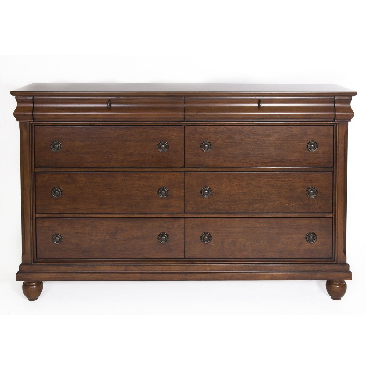 Rustic Traditions - 8 Drawer Dresser - Dark Brown Dressers by Liberty Furniture - Walls Furniture & Mattress