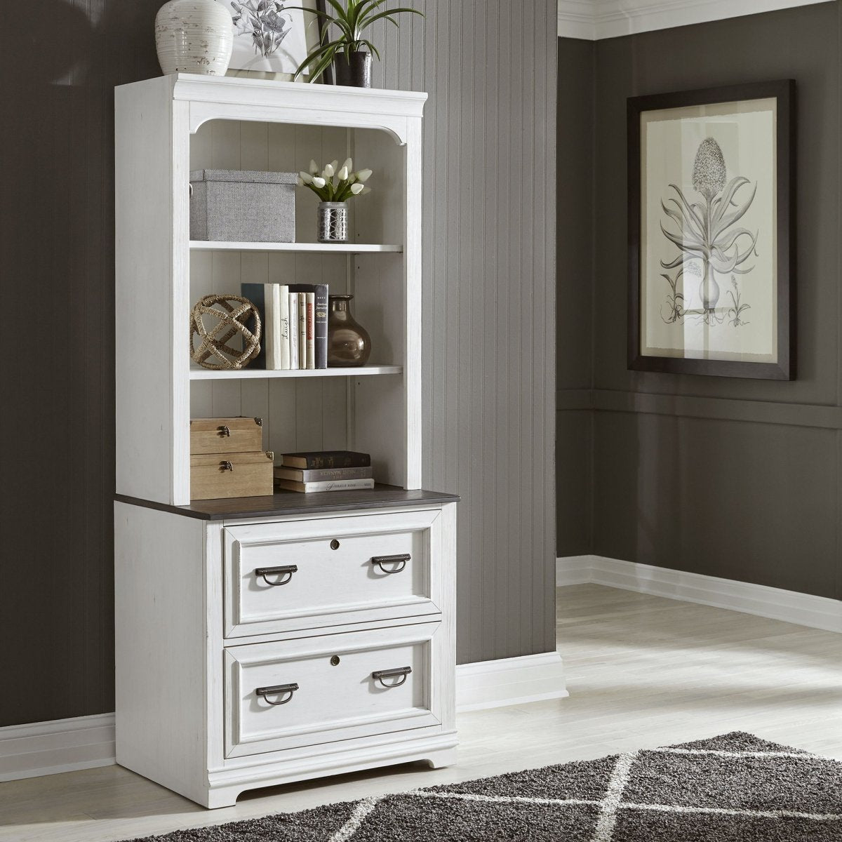 Allyson Park - Bunching Lateral File Hutch - White Hutches by Liberty Furniture - Walls Furniture & Mattress