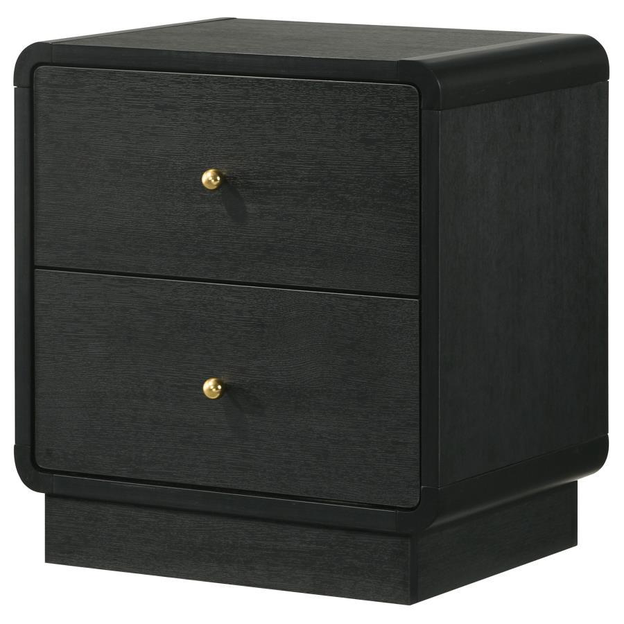 Cavelle - 2 - Drawer Nightstand Bedside Table - Black Accent Nightstands by Coaster Fine Furniture - Walls Furniture & Mattress