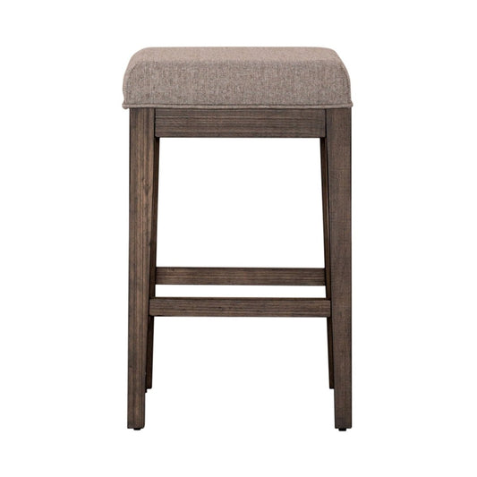 Arrowcreek - Upholstered Console Stool - Dark Brown Counter Height (24" - 27") by Liberty Furniture - Walls Furniture & Mattress