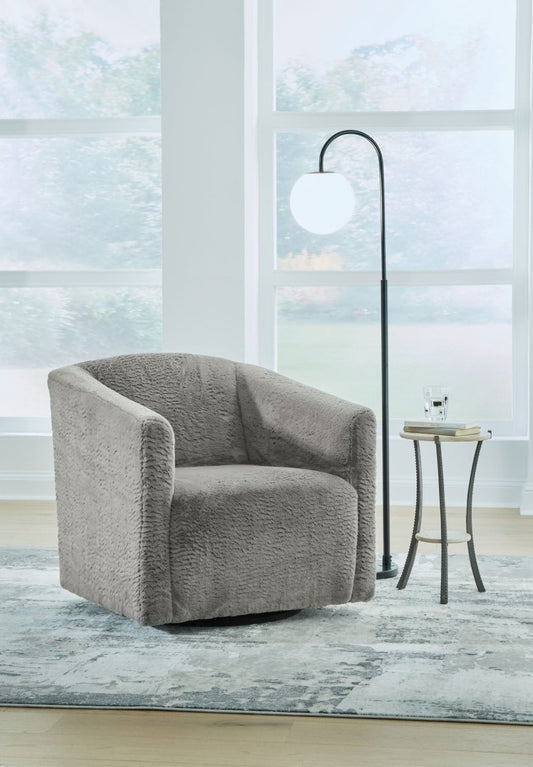 Bramner - Swivel Accent Chair - Charcoal Swivel Chairs by Signature Design by Ashley® - Walls Furniture & Mattress