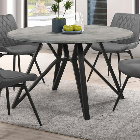 Neil - Round Smart Top Dining Table - Gunmetal Dining Tables by CoasterEveryday - Walls Furniture & Mattress