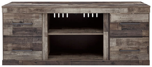 Derekson - LG TV Stand w/Fireplace Option - Multi Gray TV Stands by Signature Design by Ashley® - Walls Furniture & Mattress