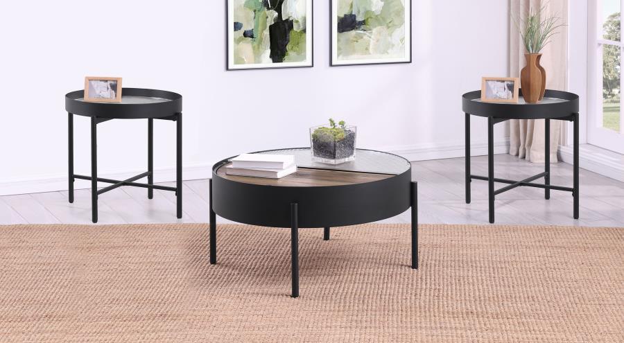 Ozella - Round Coffee Table Set Table Sets by Coaster Fine Furniture - Walls Furniture & Mattress