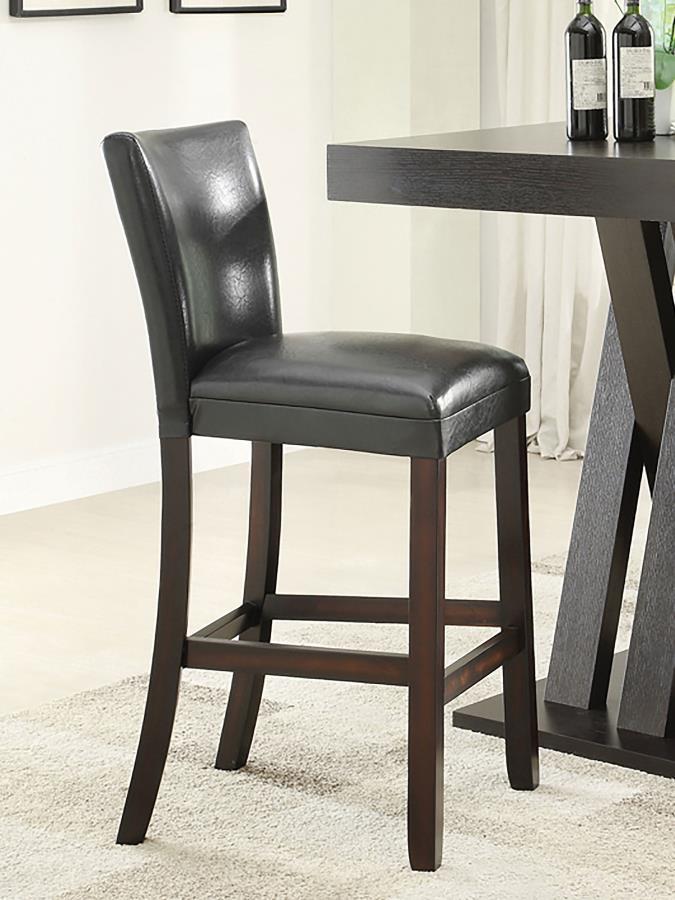 Alberton - Leatherette Upholstered Bar Chair (Set of 2) - Black Stool Sets by CoasterEveryday - Walls Furniture & Mattress