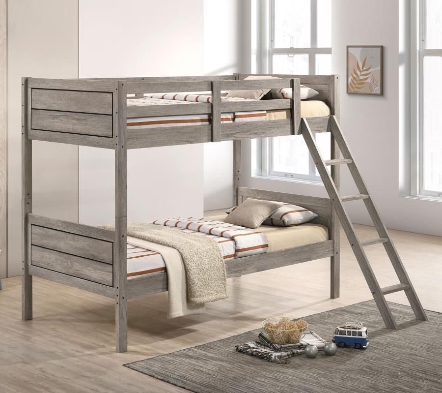 Ryder - Wood Bunk Bed Bunk Beds by CoasterEveryday - Walls Furniture & Mattress
